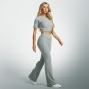 Kadın Gri Yoga & Fitness Takım Crop Üst Tayt Set Kadın Gri Yoga & Fitness Takım Crop Üst Tayt Set