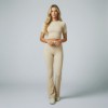 Kadın Bej Yoga & Fitness Takım Crop Üst Tayt Set Kadın Bej Yoga & Fitness Takım Crop Üst Tayt Set